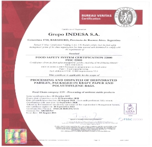 Certification Bureau Veritas Indesa